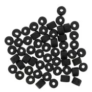 Perles tubes style Heishi en céramique 5x4 mm - Noir mat x20