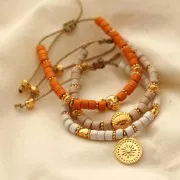 Perles tubes style Heishi en céramique 5x4 mm - Terracotta mat x20