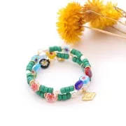 Perles tubes style Heishi en céramique 5x4 mm - Vert sapin mat x20