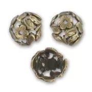 Coupelles fleurs 15 mm bronze x4