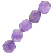 Perles hexagonales 8 mm pierre gemme - Amethyste x10|raw }}