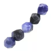 Perles hexagonales 8 mm pierre gemme - Sodalite x10
