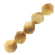 Perles hexagonales 8 mm pierre gemme - Oeil de Tigre jaune x10