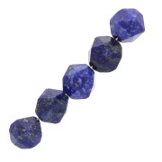 Perles hexagonales 8 mm pierre gemme - Lapis Lazuli x10