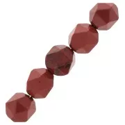Perles hexagonales 8 mm pierre gemme - Jaspe Rouge x10