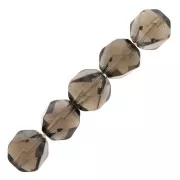 Perles hexagonales 8 mm pierre gemme - Quartz fumé x10