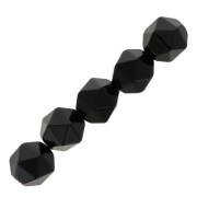 Perles hexagonales 8 mm pierre gemme - Agate noire x10