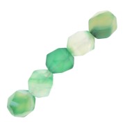 Perles hexagonales 8 mm pierre gemme - Agate verte x10