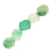 Perles hexagonales 8 mm pierre gemme - Agate verte x10