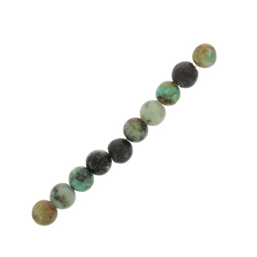 Perles rondes 3 mm pierre gemme - Turquoise Africaine - Jaspe x25