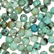 Perles rondes 4 mm pierre gemme - Turquoise Africaine - Jaspe x20