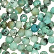 Perles rondes 4 mm pierre gemme - Turquoise Africaine - Jaspe x20