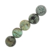 Perles rondes 8 mm pierre gemme - Turquoise Africaine - Jaspe x10|raw }}
