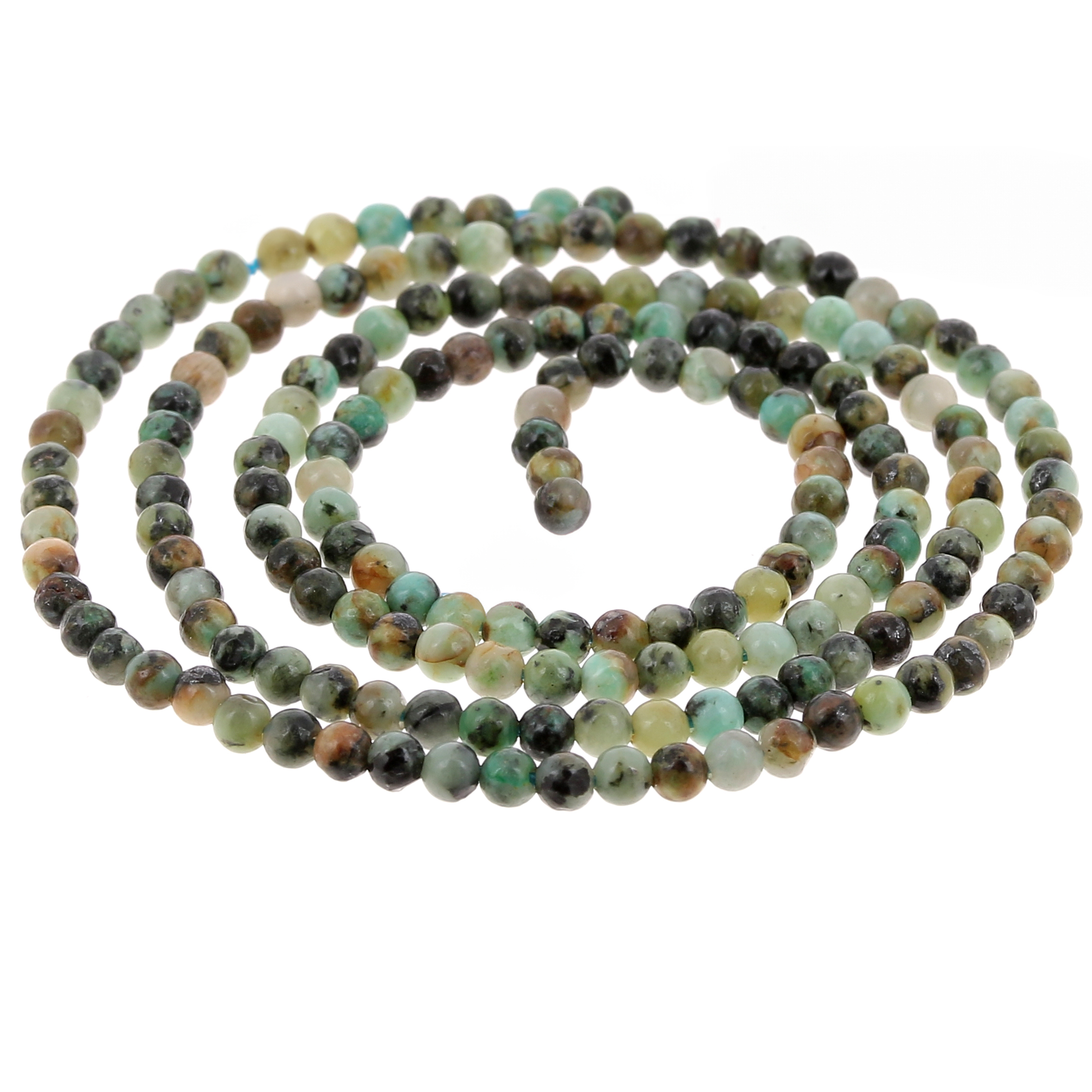 Perles rondes 2 mm pierre gemme - Turquoise Africaine - Jaspe x38cm|raw }}