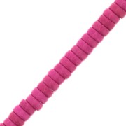 Perles rondelles heishi 4x2 mm imitation Howlite teintées - Fuchsia x39cm|raw }}