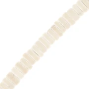 Perles rondelles heishi 4.5x2.5 mm imitation Howlite teintées - Crème x38cm