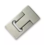 Fermoir aimanté 31x16 mm pour lacet et cordon Placage Argent fin vieilli x1