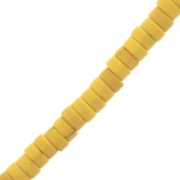 Perles rondelles heishi 4x2 mm imitation Howlite teintées - Jaune x41cm|raw }}