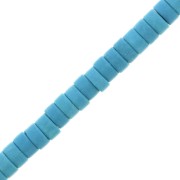 Perles rondelles heishi 4x2 mm imitation Howlite teintées - Bleu clair x41cm|raw }}