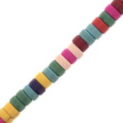 Perles rondelles heishi 4x2 mm imitation Howlite teintées - Multicolore x41cm|raw }}