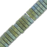 Perles rondelles Heishi disque plat imitation Hématite 4x1mm Green metallic x20
