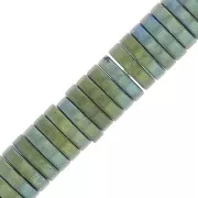 Perles rondelles Heishi disque plat imitation Hématite 4x1mm Green metallic x20