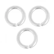 Anneaux ouverts 5.5x0.8 mm Fabrication Européenne -Placage argent fin x50