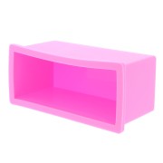 Moule rectangle avec support bois - 26x6.5x7cm pour fabrication de savon - Rose x1