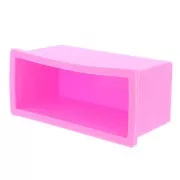Moule rectangle avec support bois - 26x6.5x7cm pour fabrication de savon - Rose x1