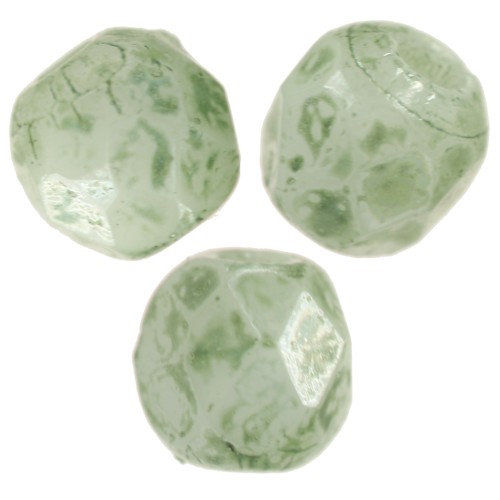 Facettes 3 mm Chalk White Green Marble x50