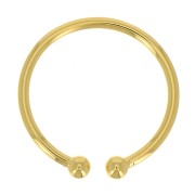 Bague fine réglable avec 2 petites boules - Doré à l'or fin x1|raw }}