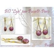 Cabochon rond en verre par Puca® 25 mm - Opaque Lilas Ceramic Look x1
