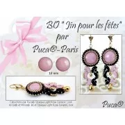 Cabochon rond en verre par Puca® 25 mm - Opaque Lilas Ceramic Look x1