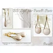 Cabochon rond en verre par Puca® 25 mm - Opaque Mix Rose Gold Ceramic Look x1