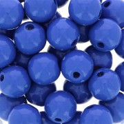 Grosses perles rondes en bois 12 mm Bleu Dur x30