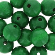 Grosses perles rondes en bois 15 mm Vert x15