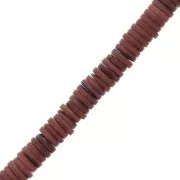 Perles rondelles Heishi nacre teintée 7 mm - Rouge foncé x40cm
