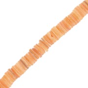 Perles rondelles Heishi nacre teintée 7 mm - Orange clair x40cm