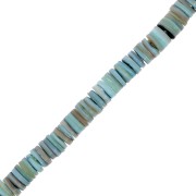 Perles rondelles Heishi nacre teintée 8 mm - Turquoise x39cm