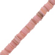 Perles rondelles Heishi nacre teintée 8 mm - Rose x40cm|raw }}