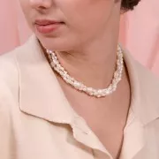 Perles d'eau douce olives irrégulières 10x9 mm - Blanc nacré x36cm