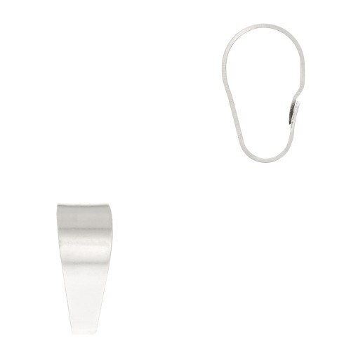 Attache pendentif 13 mm - Placage Argent fin vieilli x1