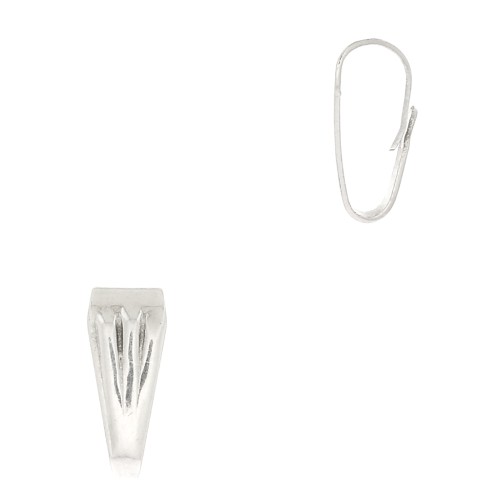 Attache pendentif 8.5 mm effet plissé - Placage Argent fin vieilli x1