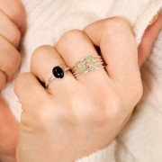 Bague 3 sertis pour cabochon 3 mm - Taille 50 - Argent 925 x1