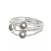 Bague 3 sertis pour cabochon 3 mm - Taille 52 - Argent 925 x1