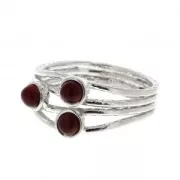 Bague 3 sertis pour cabochon 3 mm - Taille 52 - Argent 925 x1