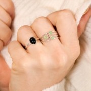 Bague réglable travaillé pour cabochon 8x6 mm - Argent 925 x1