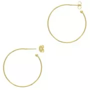 Créoles ouvertes avec boule 45 mm à décorer - Fil 1.5 mm - Doré à l'or fin x2