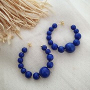 Créoles ouvertes avec boule 45 mm à décorer - Fil 1.5 mm - Placage Argent fin x2