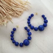 Créoles ouvertes avec boule 45 mm à décorer - Fil 1.5 mm - Placage Argent fin x2